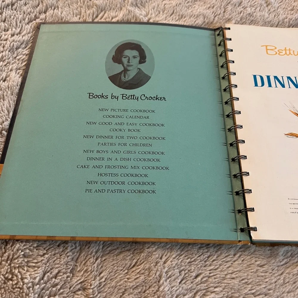 Vintage 1964 Betty Crocker's New Dinner for Two Cook Book First Edition Spiral